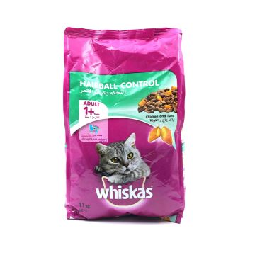 Whiskas Hairball Control with Chicken & Tuna Adult Cat Food - 1.1 Kg