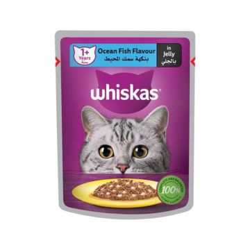 Whiskas Ocean Fish Flavour in Jelly Adult Cat Food Pouch - 80 g - Pack of 28