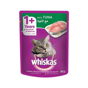 Whiskas Tuna Adult Cat Food Pouch - 80g - Pack of 24