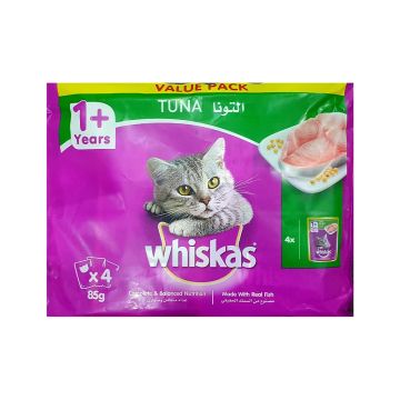 Whiskas Tuna in Jelly Adult Cat Food Pouch - 85 g - Pack of 4