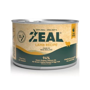 Zeal Grain Free Lamb Recipe Canned Dog Food - 170 g