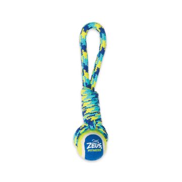 Zeus K9 Fitness Tennis Ball Rope Tug Dog Toy - 23 cm