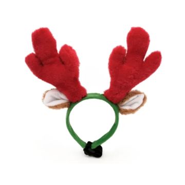 ZippyPaws Holiday Antler Headband - Large