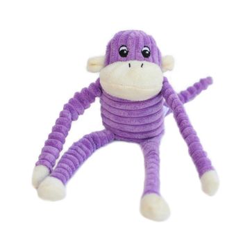 ZippyPaws Crinkle Monkey Purple Dog Toy