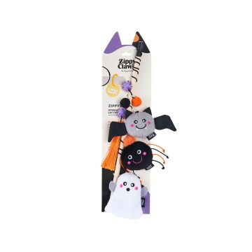 ZippyPaws Halloween ZippyStick Ghost with Friends Cat Toy