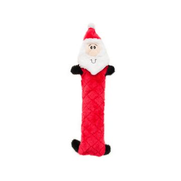 ZippyPaws Holiday Jigglerz Santa Dog Plush Toy