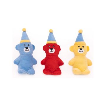 ZippyPaws Miniz 3 Pack Birthday Bears Dog Toys