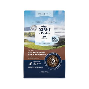 Ziwi Peak Steam Dried Beef with Southern Blue Whiting Recipe Dry Cat Food - 2.2 Kg