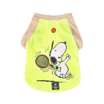 Zooz Pets Snoopy Beach Tennis Pet T-Shirt - Verde Neon