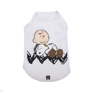 Zooz Pets Winter Snoopy Charlie Brown Sleep Pet T-Shirt - White