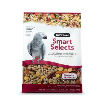 Zupreem Smart Selects Parrots & Conures Bird Food, 4 lbs