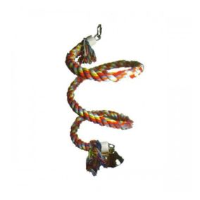 VanPet Spring Shaped Rope with Bell Bird Toy