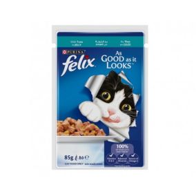 Felix As Good As It Looks Tuna in Jelly Cat Food Pouch - 85 g - Pack of 12