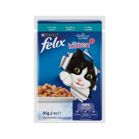 Felix As Good As It Looks Tuna in Jelly Kitten Food Pouch - 85 g - Pack of 12