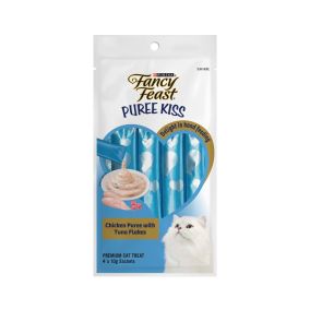 Fancy Feast Puree Kiss Chicken Puree with Tuna Flakes Wet Cat Treats - 10 g x 4 pcs