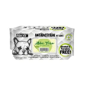 Absolute Pet Absorb Plus Antibacterial Aloe Vera Pet Wipes - 80 sheets