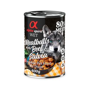 Alpha Spirit Meatballs Beef and Salvia Canned Dog Food - 400 g