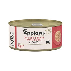 Applaws Chicken Breast with Duck in Broth Canned Cat Food - 70 g - Pack of 24