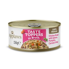 Applaws Taste Toppers Chicken Breast with Salmon Pumpkin Carrots and Peas in Broth Canned Dog Food - 156 g