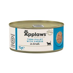 Applaws Tuna Fillet with Cheese in Broth Canned Cat Food - 70 g - Pack of 24