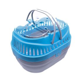 Beeztees Travica Plastic Transport Box, Blue and Grey - 21 x 15 cm