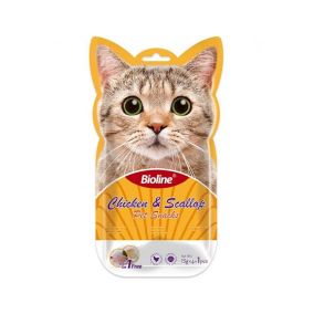 Bioline Chicken & Scallop Cat Treats - 5 pcs x 15g