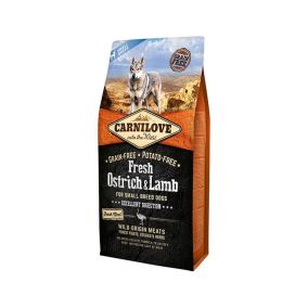 Carnilove Fresh Ostrich and Lamb Small Breed Dry Dog Food - 6 kg