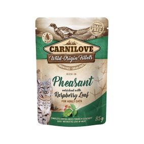 Carnilove Pheasant Enriched with Raspberry Leaf Wet Cat Food - 85g Pack of 12