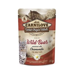 Carnilove Wild Boar Enriched with Chamomile Wet Cat Food - 85 g Pack of 12 