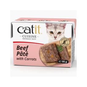 Catit Cuisine Beef with Carrots Pate Wet Cat Food - 95 g - Pack of 12