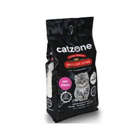 Catzone Baby Powder Scented White Cat Litter - 10 kg