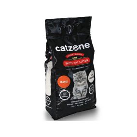 Catzone Orange Scented White Cat Litter - 10 kg