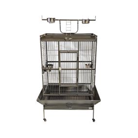 Dalian Blue Ribbon Parrot Cage, Black, 98.6L x 75.7W x 165H cm