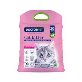 Doctor Pet Clumping Natural White Bentonite Baby Powder Cat Litter - 20L