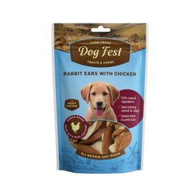 Dog Fest Rabbit Ears With Chicken For Puppies - 90g