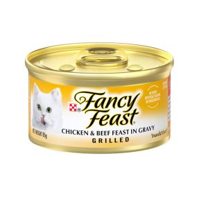 Fancy Feast Grilled Chicken and Beef Feast in Gravy Canned Cat Food - 85 g - Pack of 24