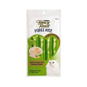 Fancy Feast Puree Kiss Chicken with Pumpkin Flakes Cat Treats - 4 x 10 g