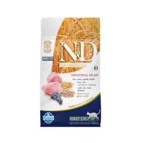 Farmina ND Ancestral Grain Lamb and Blueberry Adult Dry Cat Food - 300 g