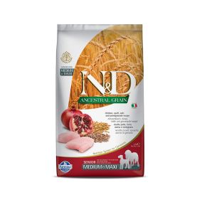 Farmina ND Ancestral Grain Chicken and Pomegranate Medium and Maxi Senior Dry Dog Food - 2.5 kg