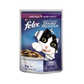 Felix Duck and Lamb In Jelly Adult Cat Food Pouch - 85 g