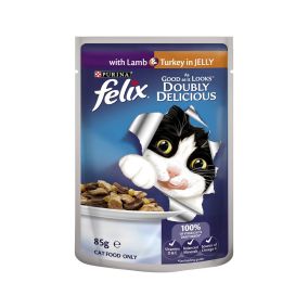 Felix Lamb and Turkey In Jelly Adult Cat Food Pouch - 85 g