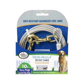 Four Paws Dog Tie Out Cable, Silver, Heavy Weight - 10 Feet