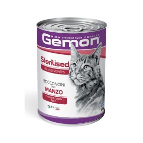 Gemon Chunkies With Beef Adult Canned Cat Food - 415 g