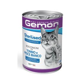 Gemon Chunkies with Tuna and Ocean Fish Sterilised Canned Cat Food - 415 g