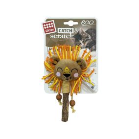 GiGwi Lion Catch and Scratch Eco line with Slivervine Leaves and Stick Cat Toy