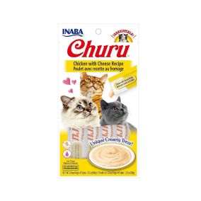 Inaba Churu Chicken with Chees Recipe Cat Treat, 4 Tubes (56g)