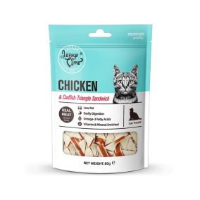 Jerky Time Chicken and Codfish Triangle Sandwich Cat Treat - 80 g