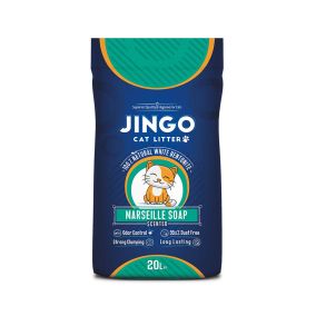 Jingo Natural White Bentonite Marseille Soap Scented Cat Litter - 20 L