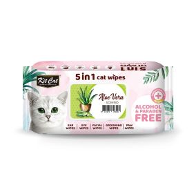 Kit Cat 5-In-1 Cat Wipes Aloe Vera Scented