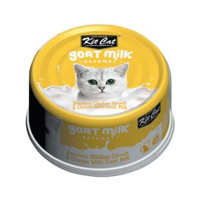 Kit Cat Boneless Chicken Shreds and Cheese with Goat Milk Canned Cat Food - 70 g - Pack of 24